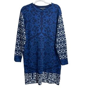 Gypsy 05 Wool Blend All Over Print Long Sleeve Sweater Dress Women's Size Small